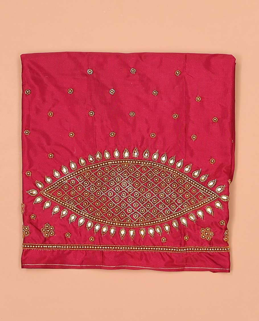 Red floral aari embroidered material blouse