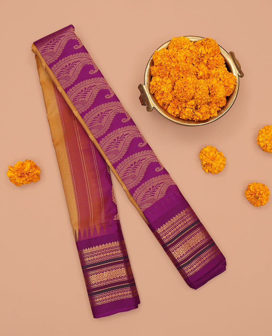 Yellow Gadwal Silk Mix Saree