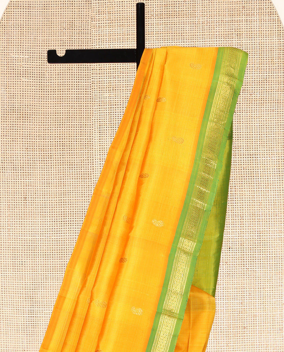 Yellow Kanchipuram Silk Saree