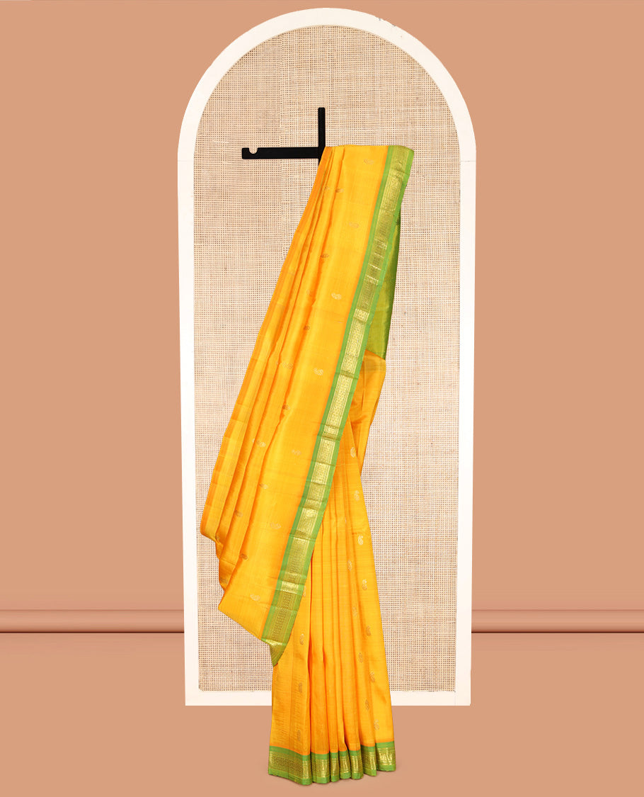 Yellow Kanchipuram Silk Saree