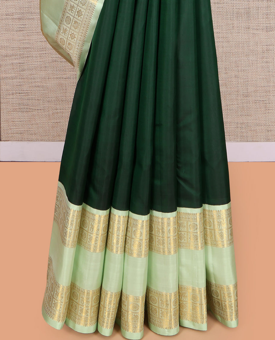 Green Plain Kanchipuram Silk Saree