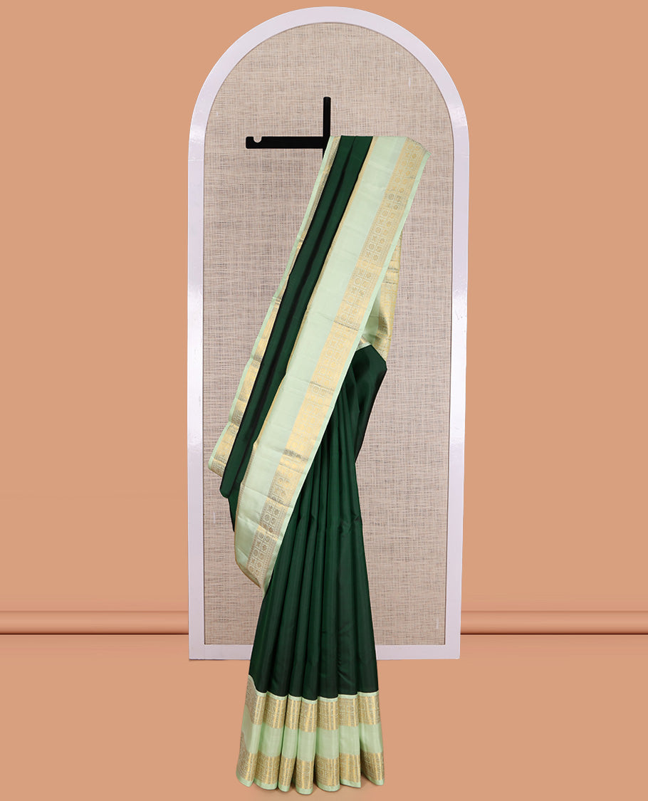 Green Plain Kanchipuram Silk Saree