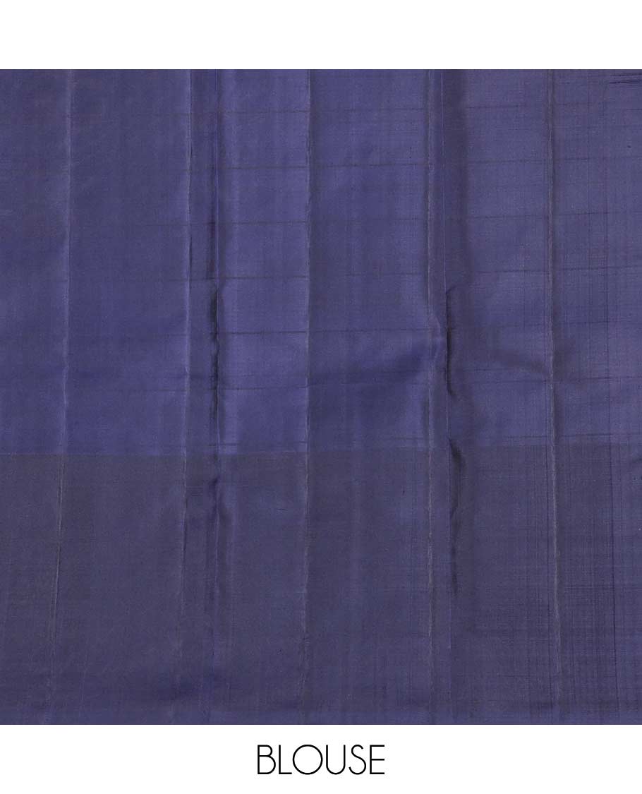 Brown checked mayuri soft silk saree with contrast zari design & ogee design pallu