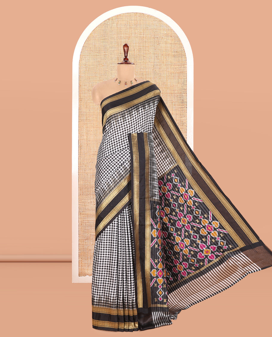 Black Chettinad-Style Soft Silk Saree