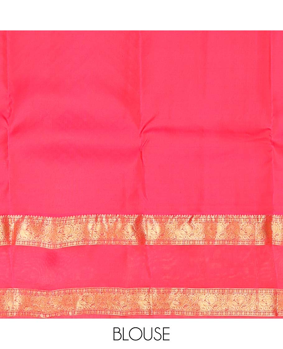 Pista green zari design Vasundhara silk mix saree, contrast rettai pettu border of rekku, poun & mayil & jaal pallu