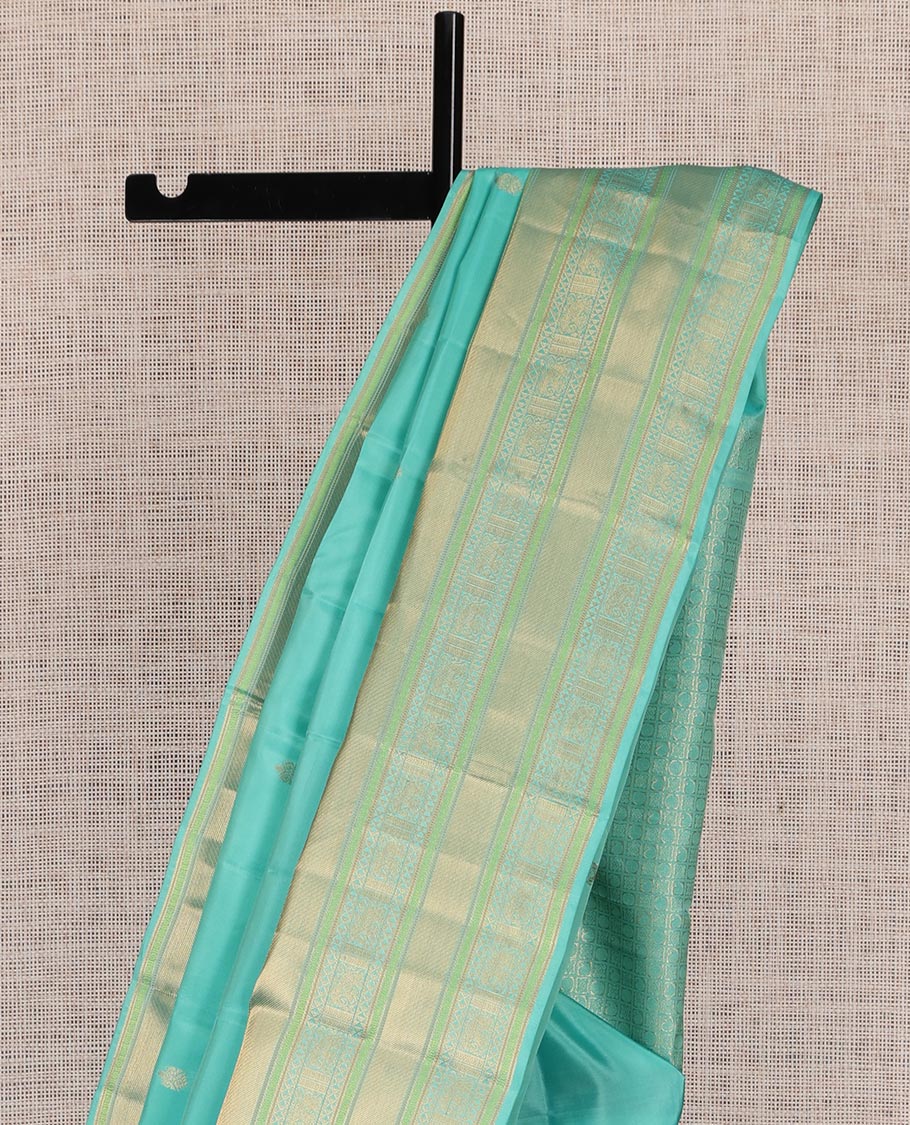Blue Zari Buttas Vasundhara Lite Silk Mix Saree, a Zari Yaanai Border, Grand Pallu, Matching Blouse