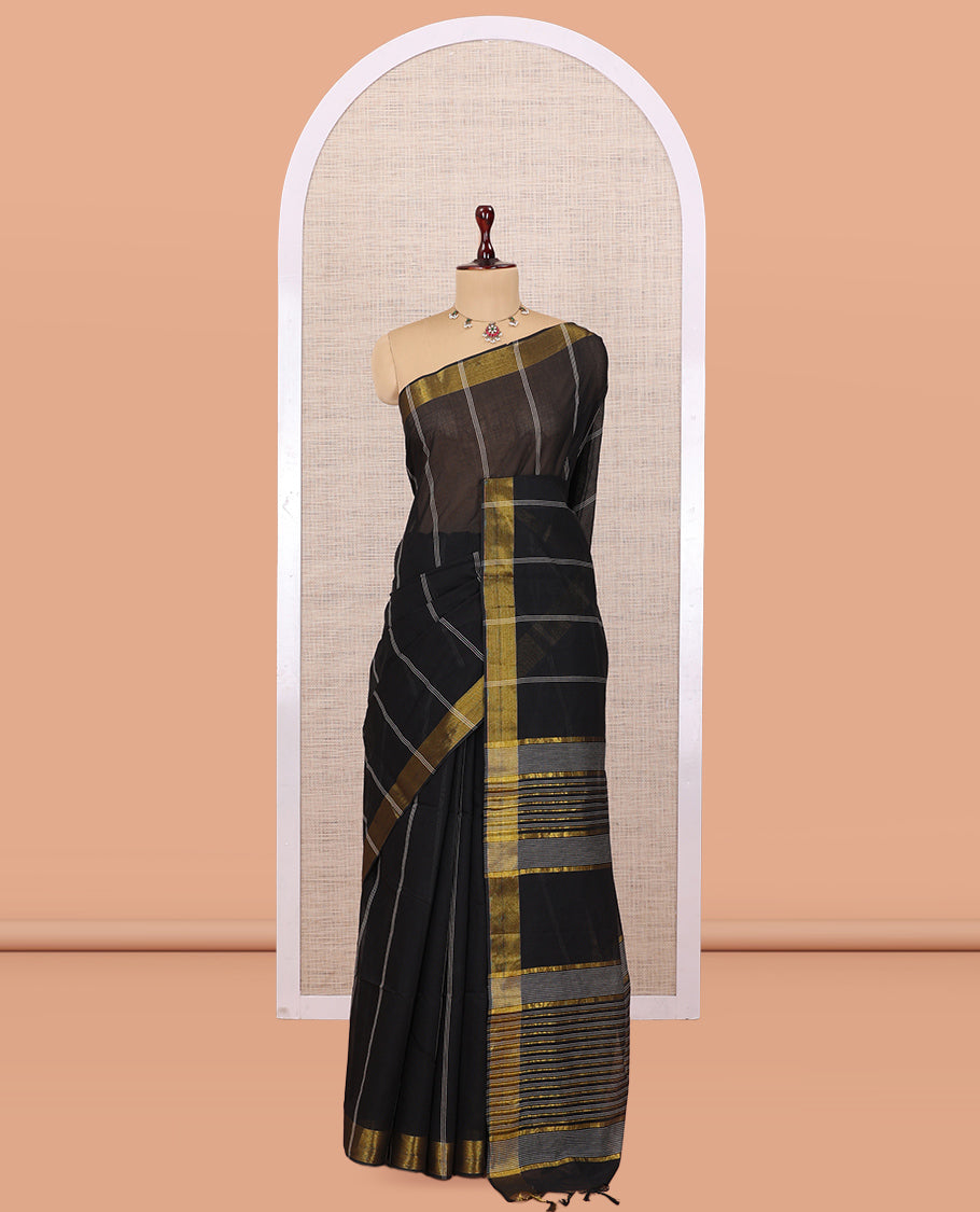 Black Jute Cotton Saree