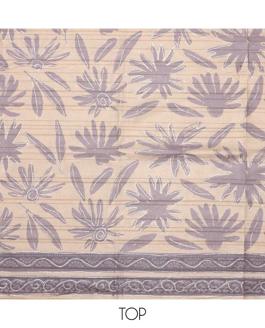 Sandal chudidhar material, floral printed synthetic top, plain bottom & floral printed dupatta