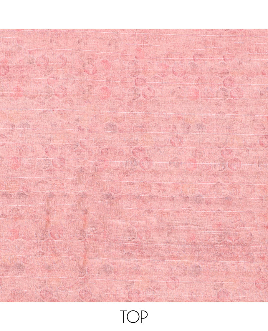 Pink chudidhar material set, geometric printed top, plain bottom & striped dupatta