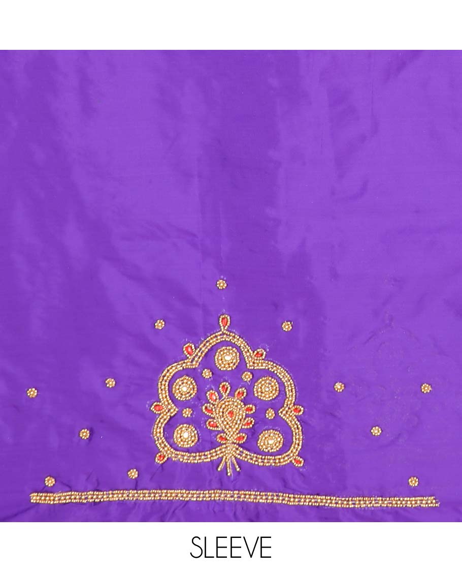 Violet aari embroidered material blouse