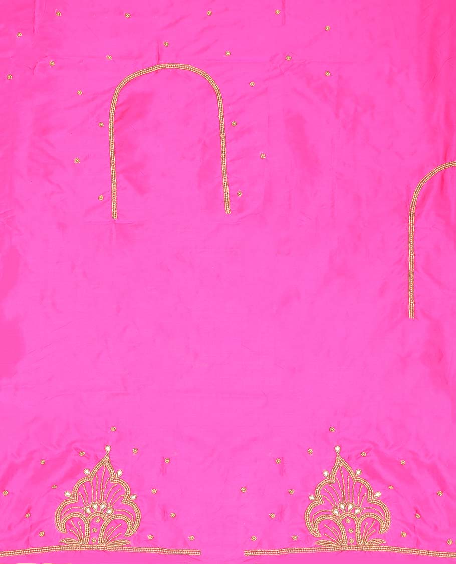 Pink aari embroidered material blouse