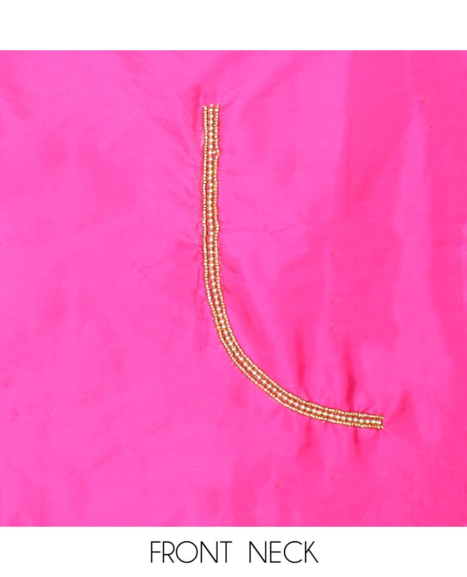 Pink aari embroidered material blouse