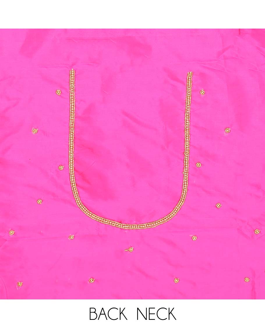Pink aari embroidered material blouse