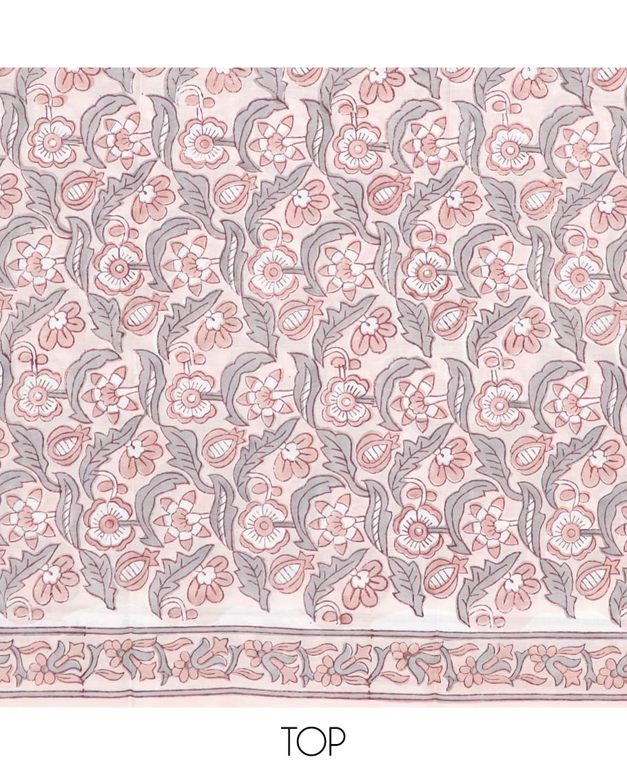 Cream material chudidhar set, floral printed cotton top, floral printed bottom & dupatta