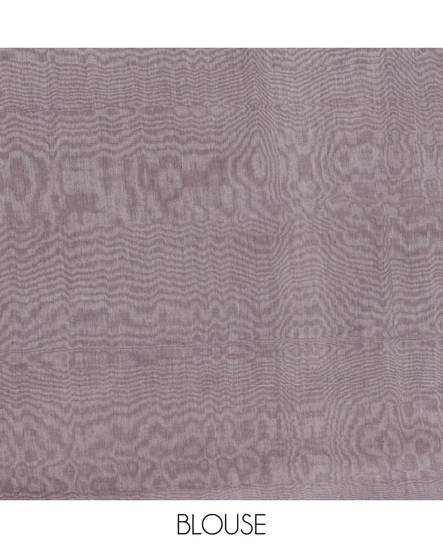 Sandal circle buttas semi-silk cotton saree, traditional zari design & intricate pallu