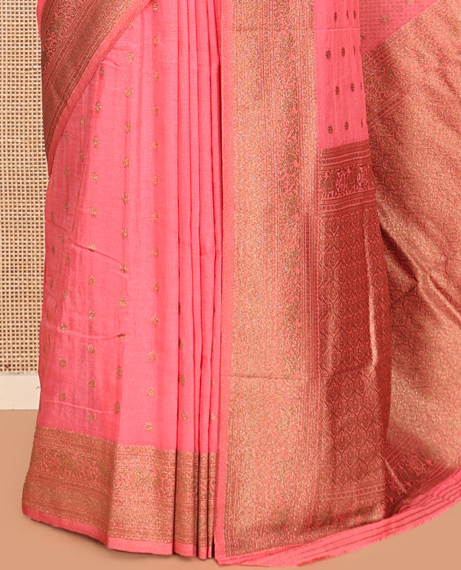 Peach Fancy Crepe Saree