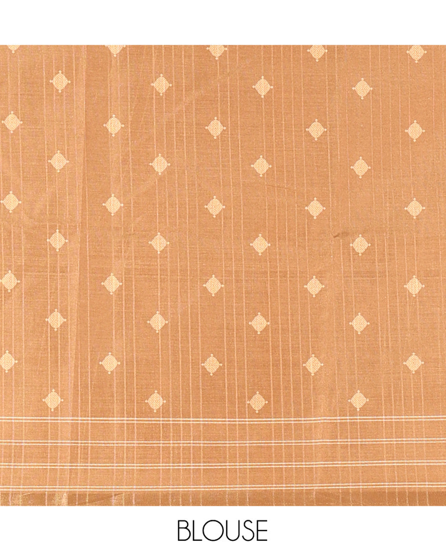 Pink Katan Silk Saree, Elevated with Vaira-Oosai-Style Stripes on Its Body, Complemented by a Contrast-Checked Border, Pallu of Jaal Designs, and Paired with a Contrast Blouse