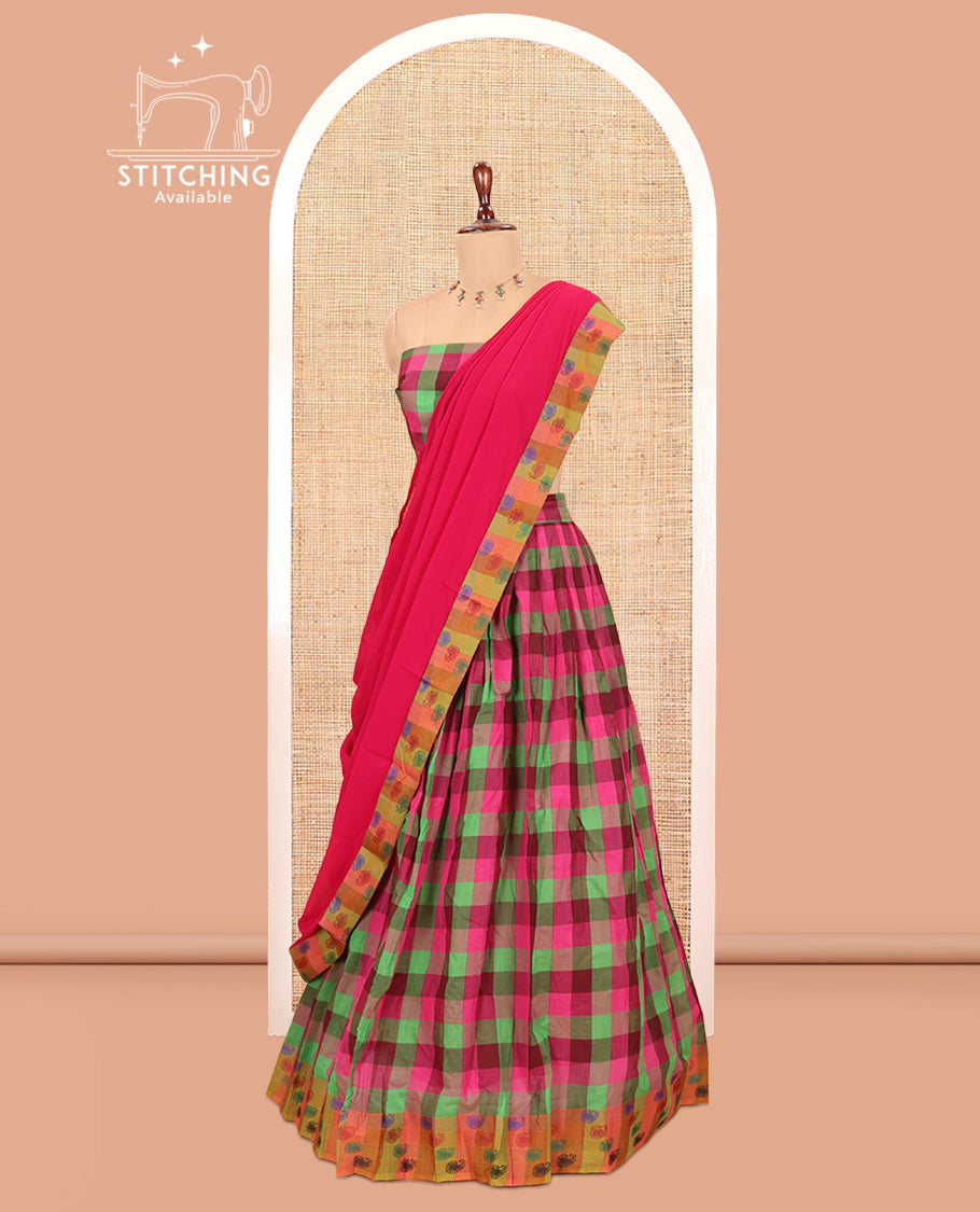 Multi-Color Chettinad Cotton Half-Saree