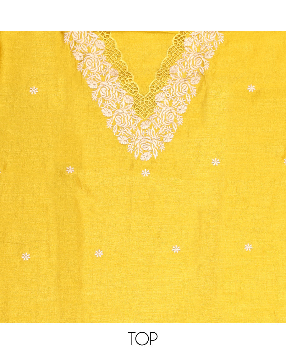 Yellow Material Chudidar Set