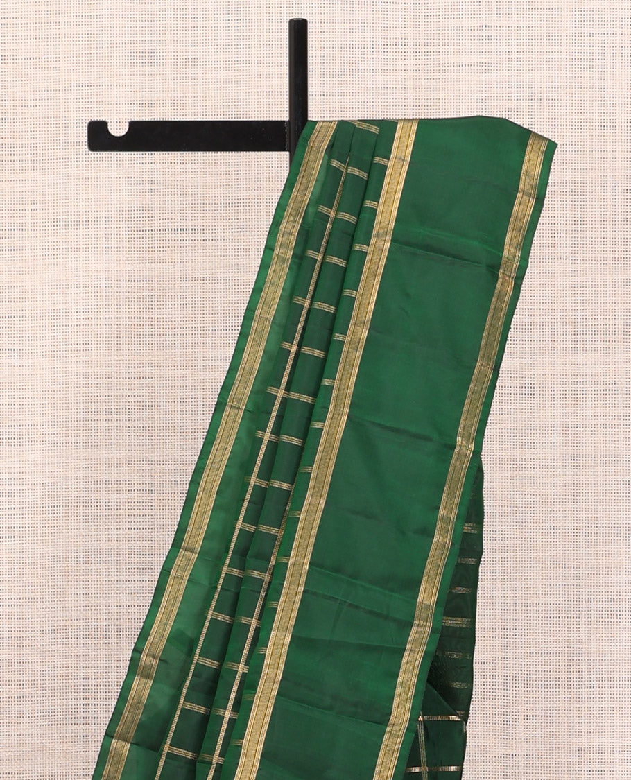 Dark Green Vasundhara Lite Silk Mix Saree