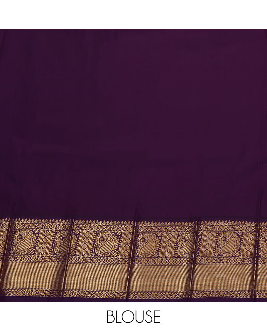 Cream Budget Silk Saree, Showcasing Zari Buttas All Over Its Body, Complemented by a Contrast Traditional Zari Design Border of Paisleys, Pallu Features Paisley Designs, and Paired with a Contrast Blouse