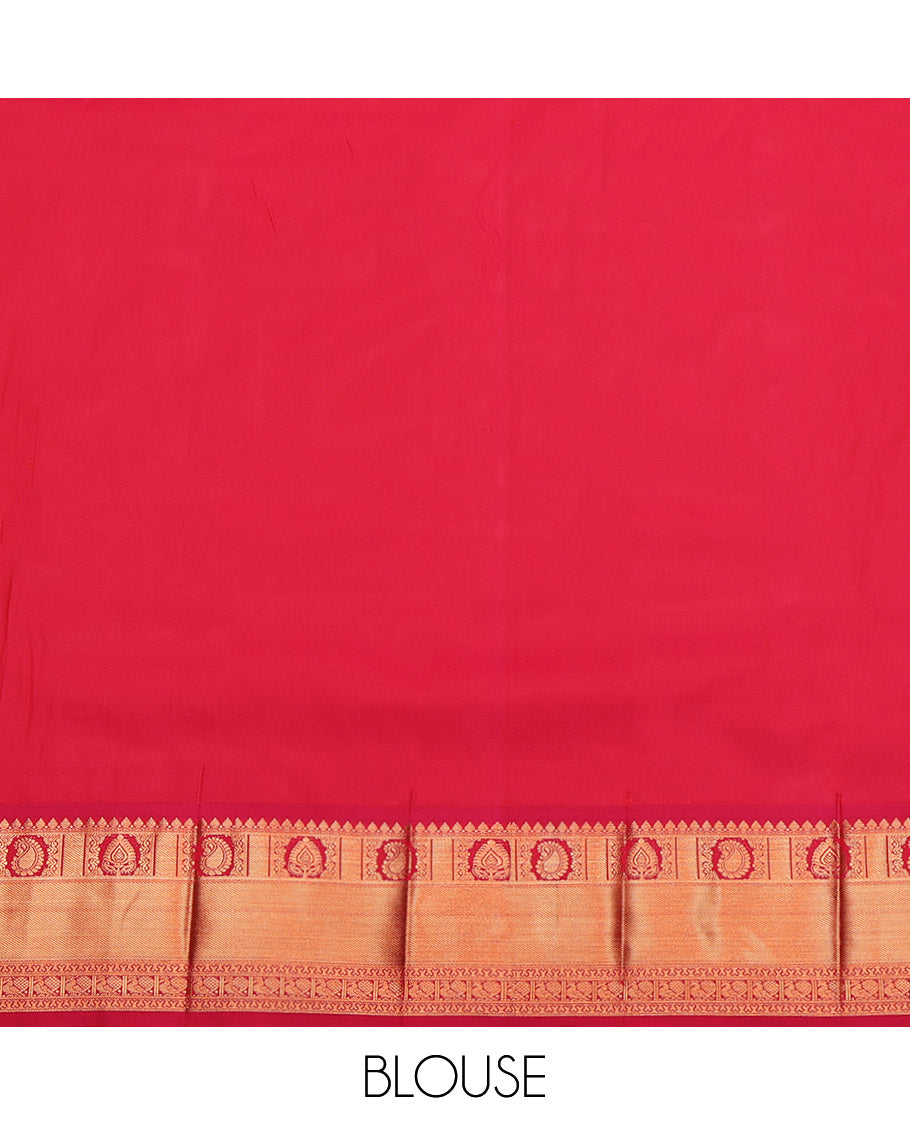 Pink Budget Silk Saree, Subtly Enriched with Jacquard Design, Complemented by Contrast Traditional Zari Border, Grand Pallu and a Contrast Blouse
