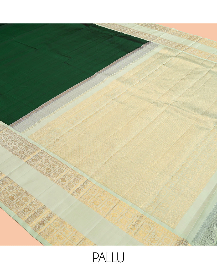 Green Plain Kanchipuram Silk Saree