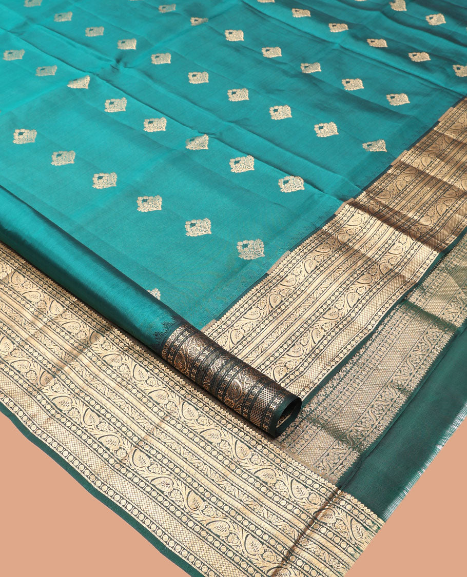 Blue Mayuri Lite Silk Mix Saree