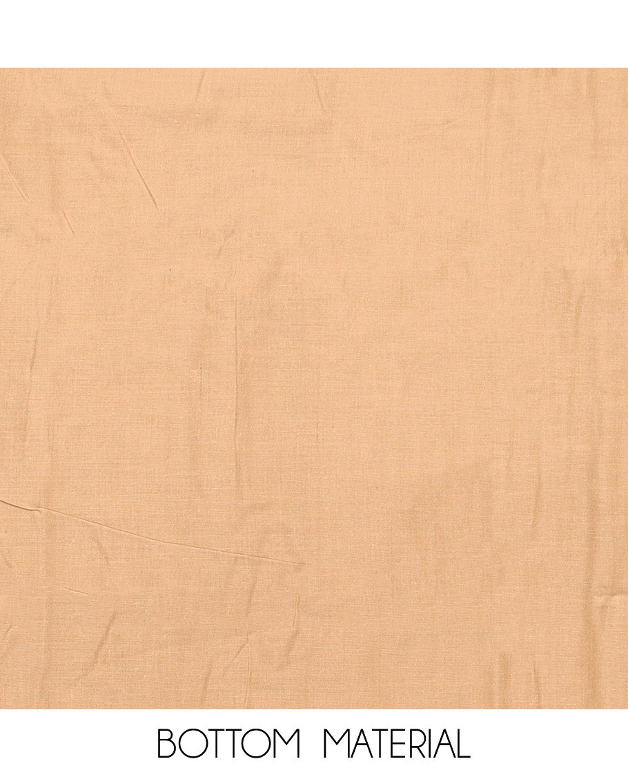 Mustard Cotton Material Chudidar Set, Ornamented with Unique Motifs Block Printed on Its Cotton Top, a Plain Cotton Bottom, and Paired with an Intricately Block Printed Cotton Dupatta