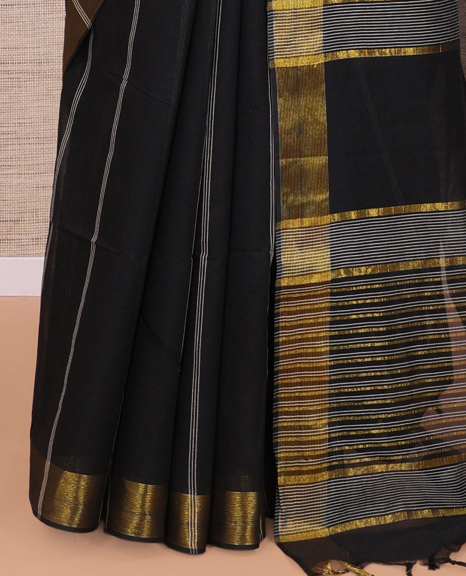 Black Jute Cotton Saree