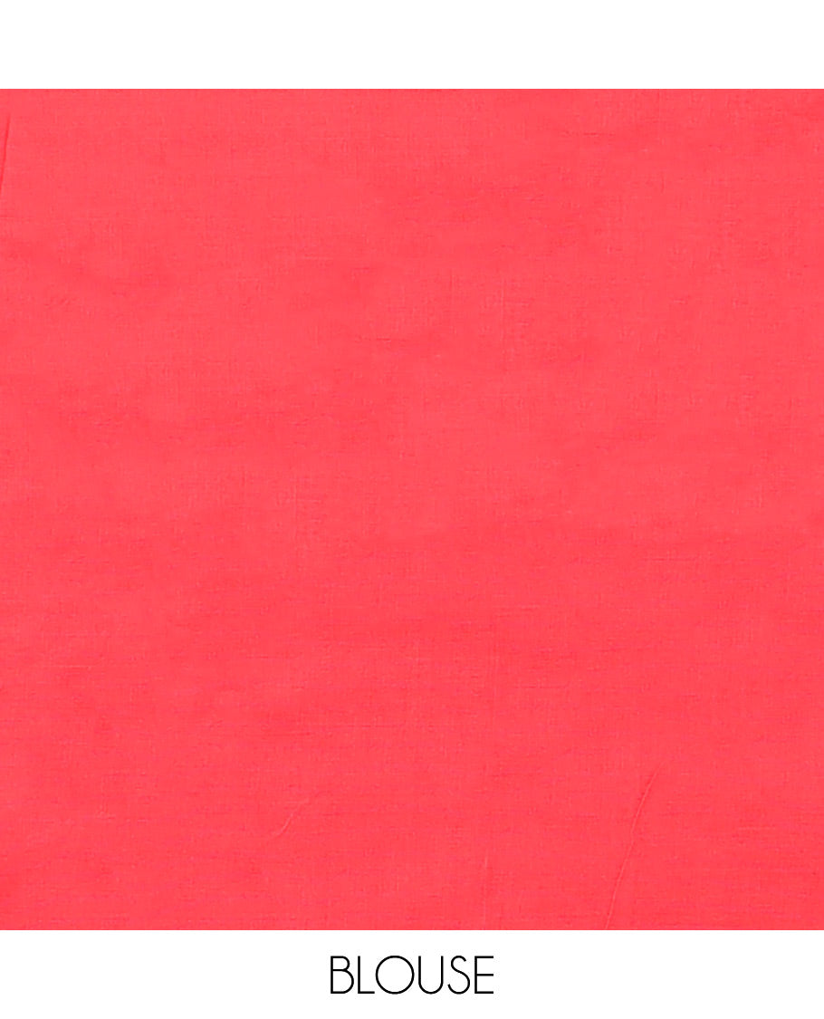 Multi colored striped ikkat cotton saree with contrast border & geomentric design pallu