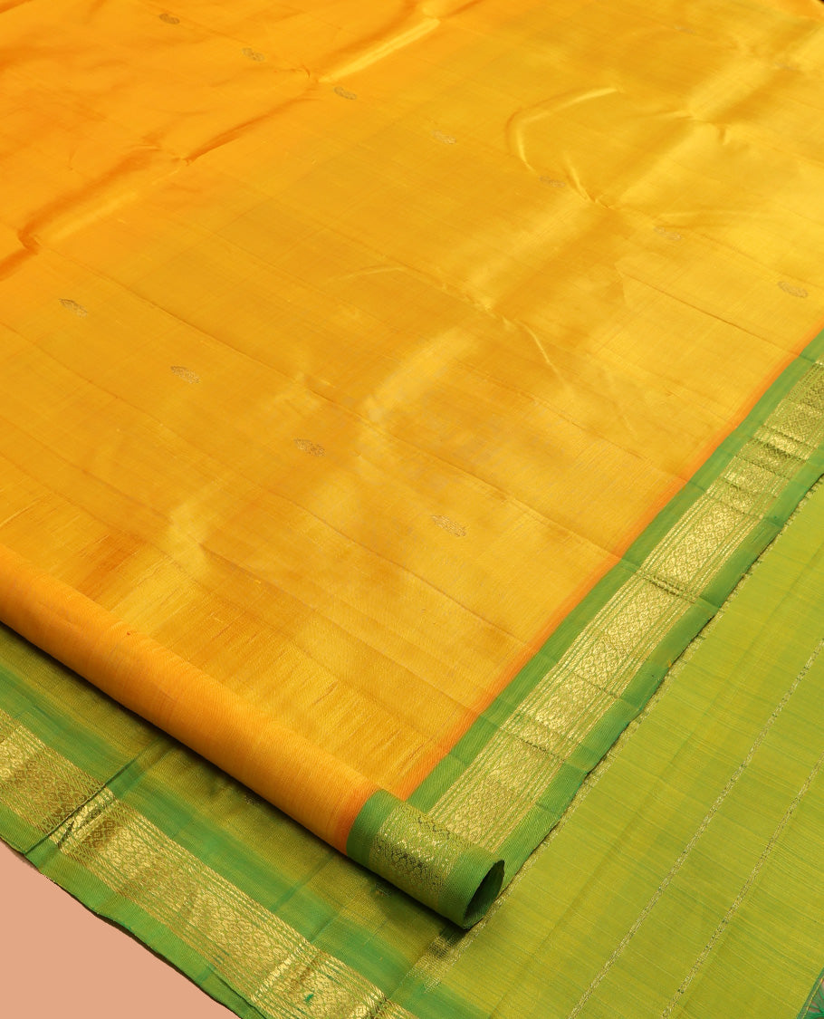 Yellow Kanchipuram Silk Saree