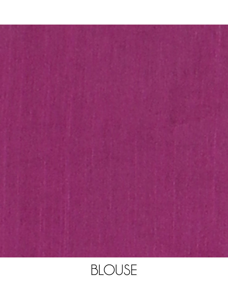 Purple all-over floral motifs thread embroidery tussar silk saree with self floral embroidery border
