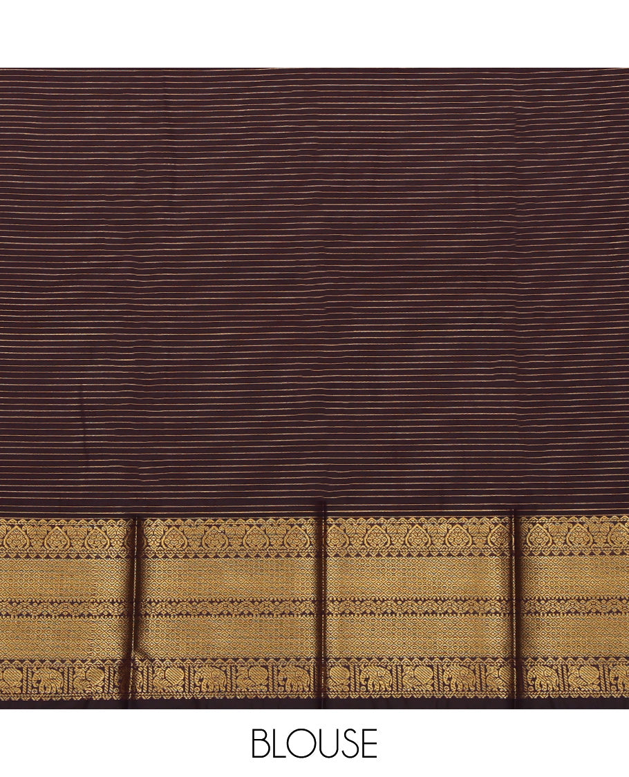 Pink Budget Silk Saree, Accentuated with Zari Buttas and Stripes, Complemented by Contrast Traditional Zari Border, a Jaal Pallu and a Contrast Blouse