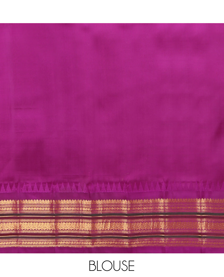 Yellow Gadwal Silk Mix Saree