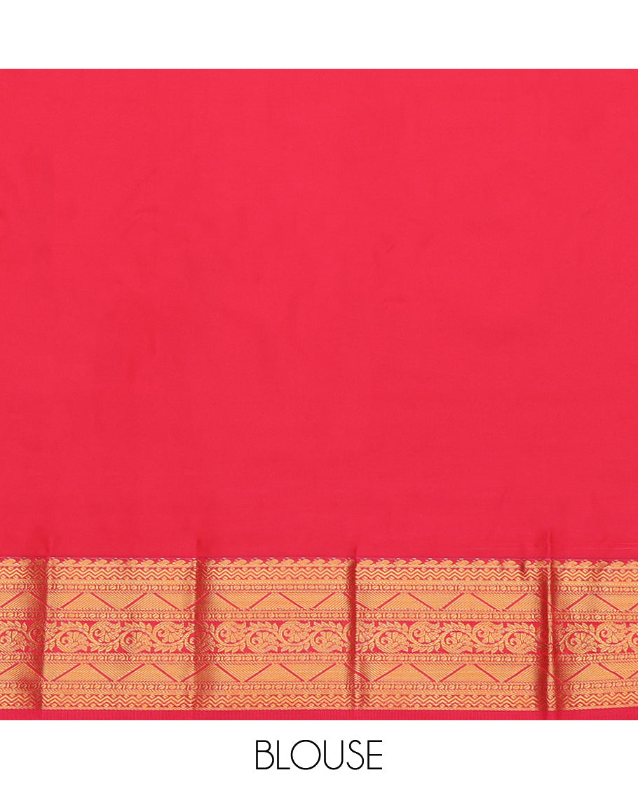 Green Contrast Traditional Butta Budget Silk Saree