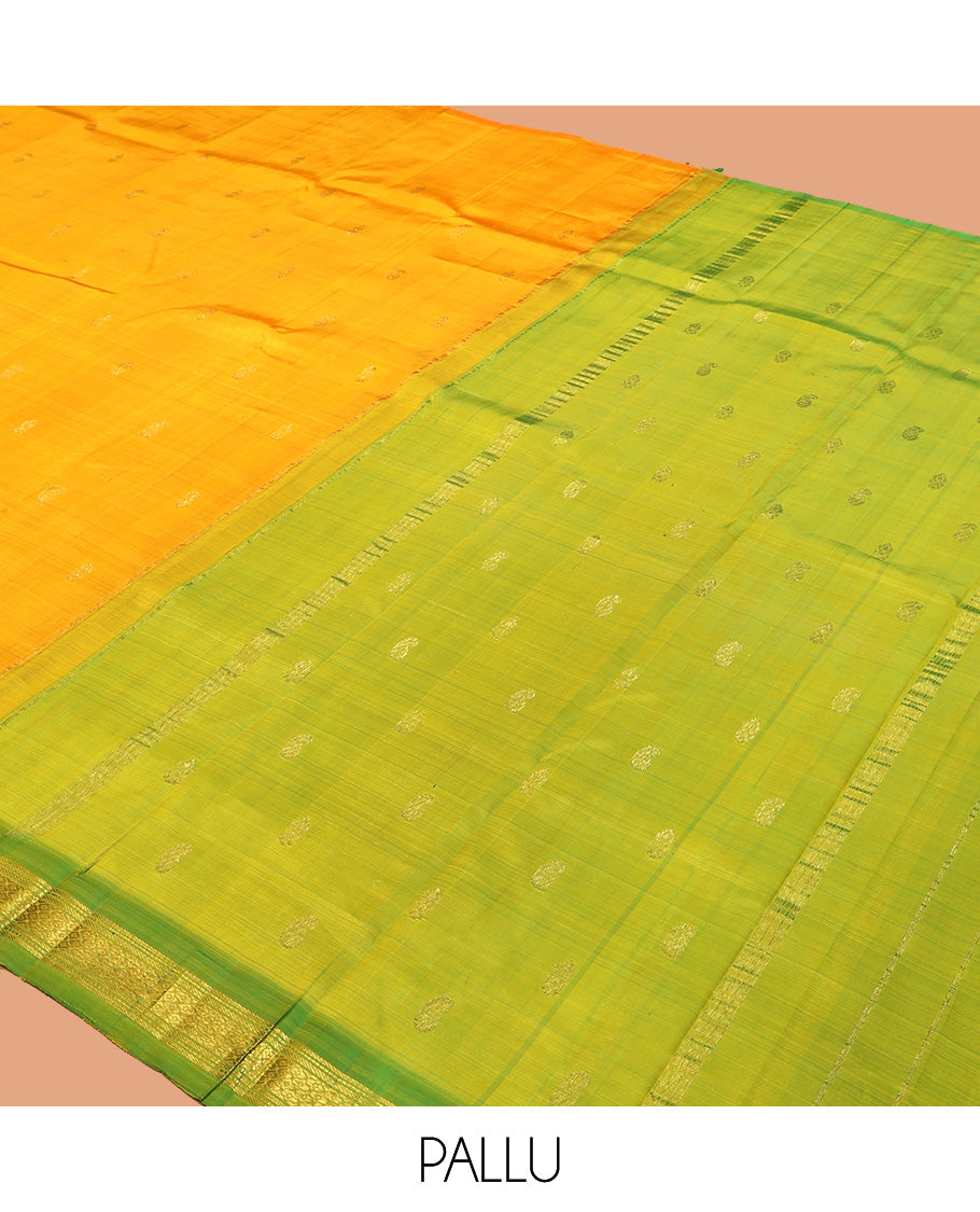 Yellow Kanchipuram Silk Saree
