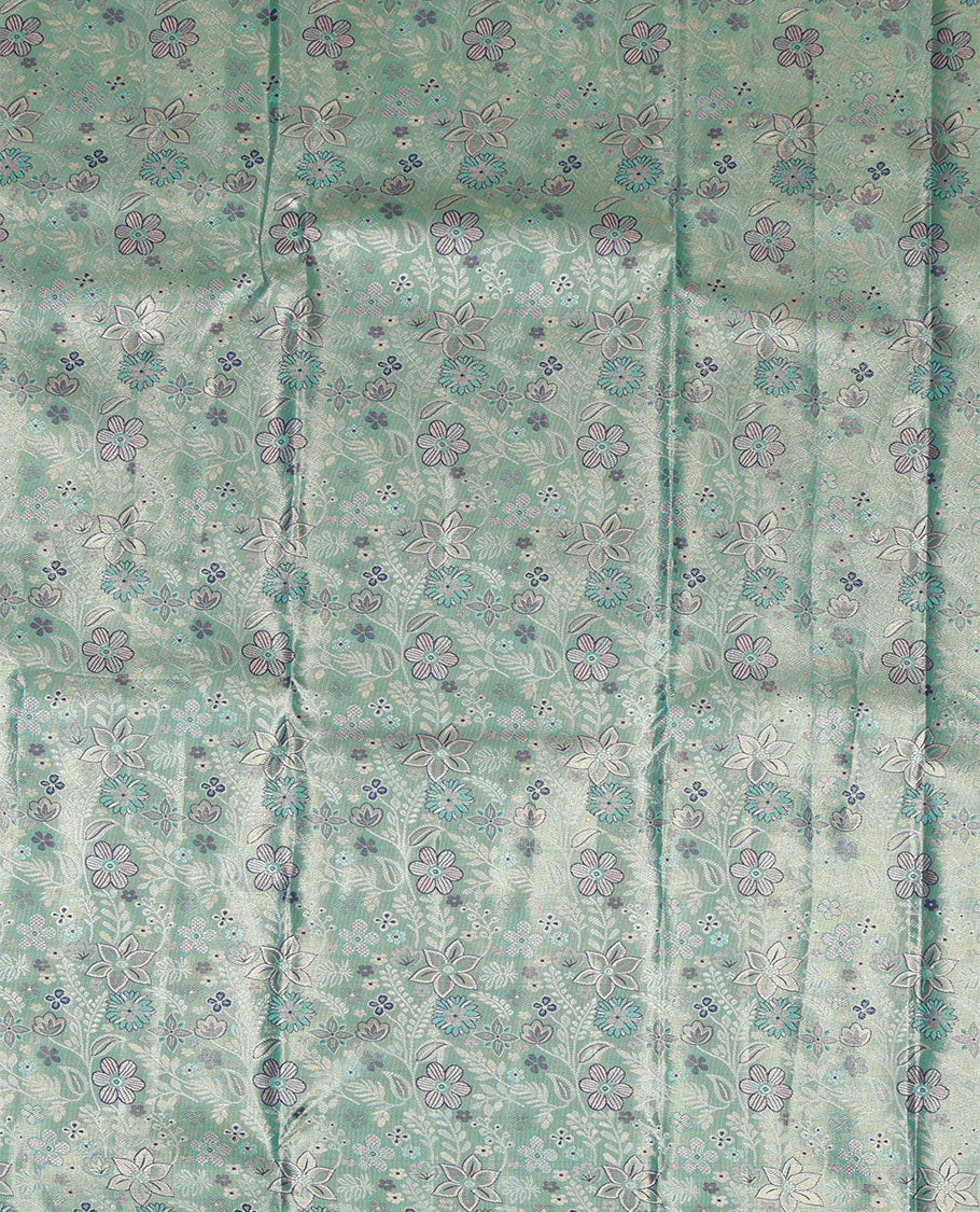 Blue Art Silk Pavadai Material Set