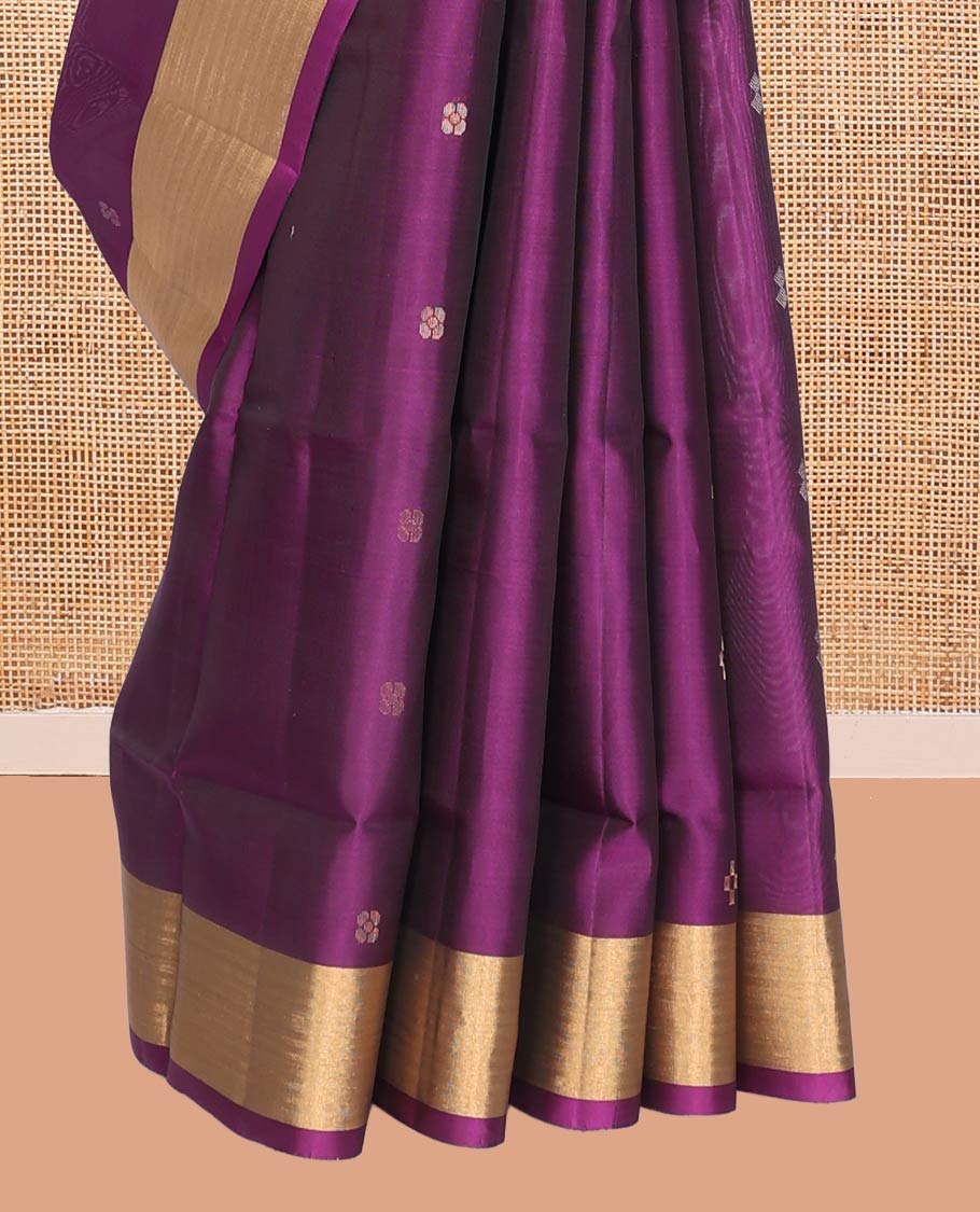 Purple Mayuri Lite Silk Mix Saree