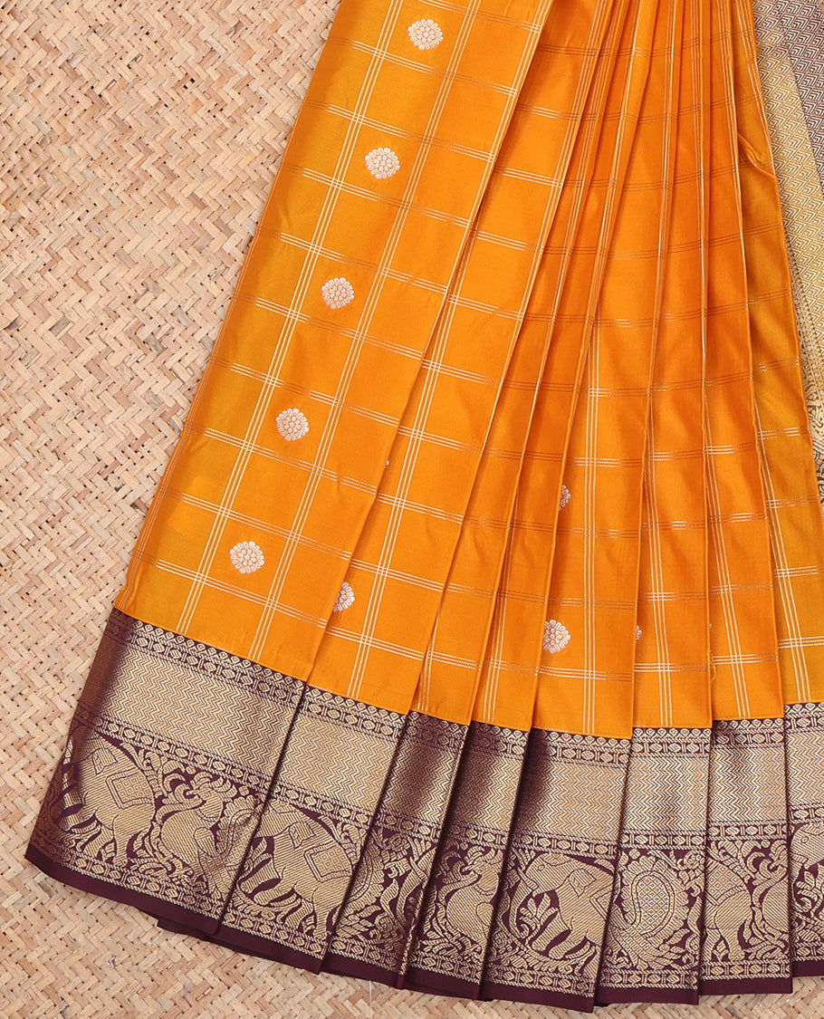 Orange Budget Silk Saree