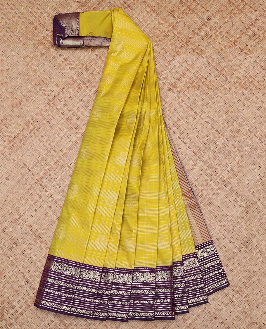 Green Checks Budget Silk Saree