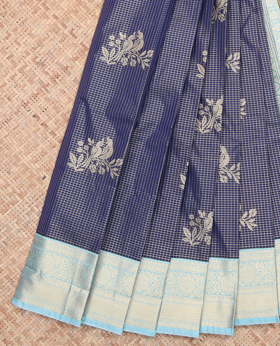 Blue Zari Border Budget Silk Saree