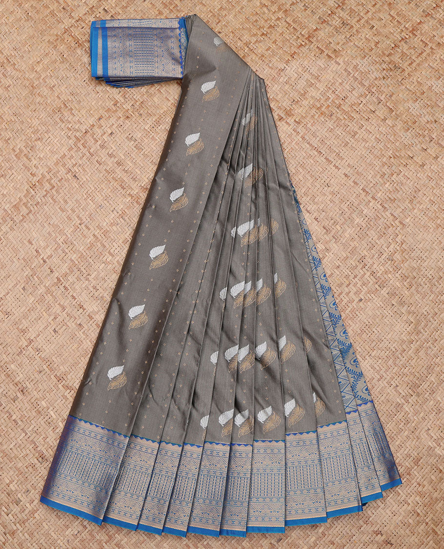 Grey Butta Budget Silk Saree