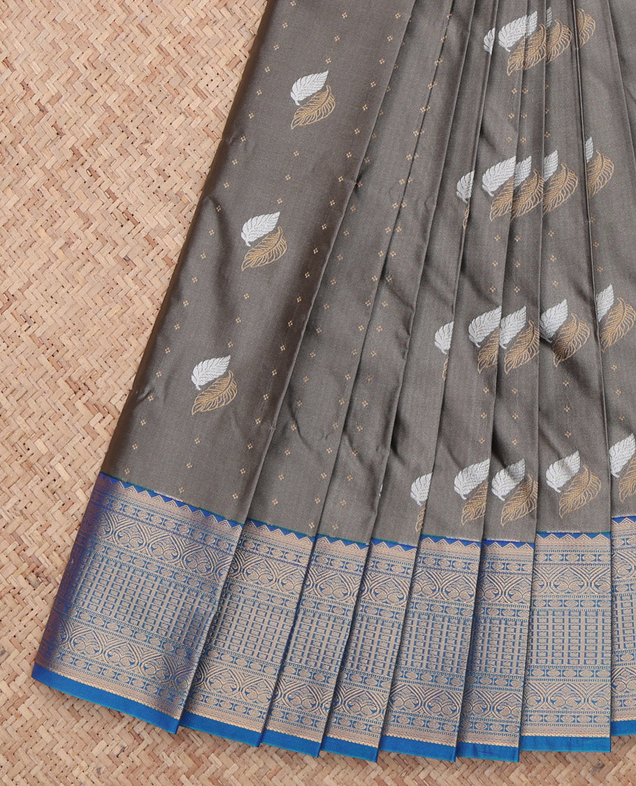 Grey Butta Budget Silk Saree