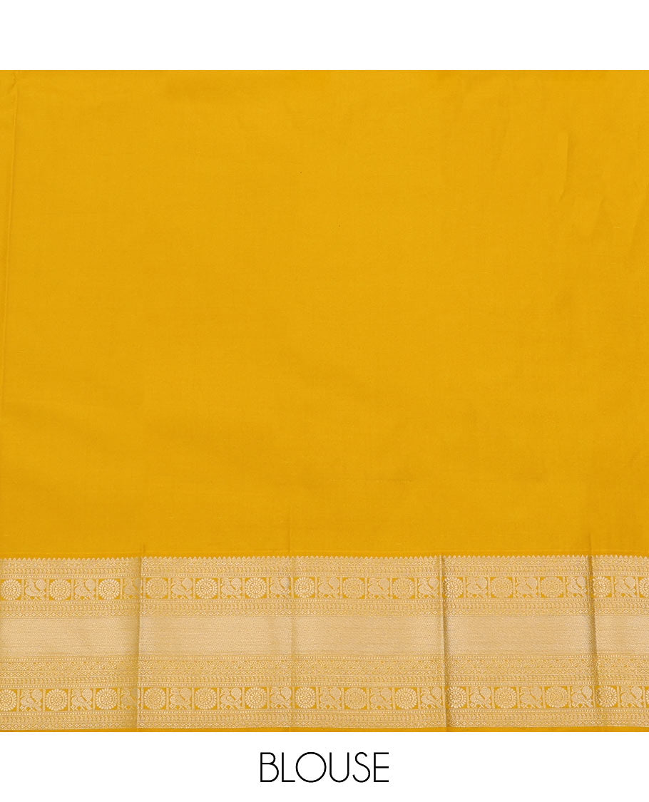 Blue striped and zari motifs budget silk saree, contrast traditional zari design border, and zari-rich jaal pallu