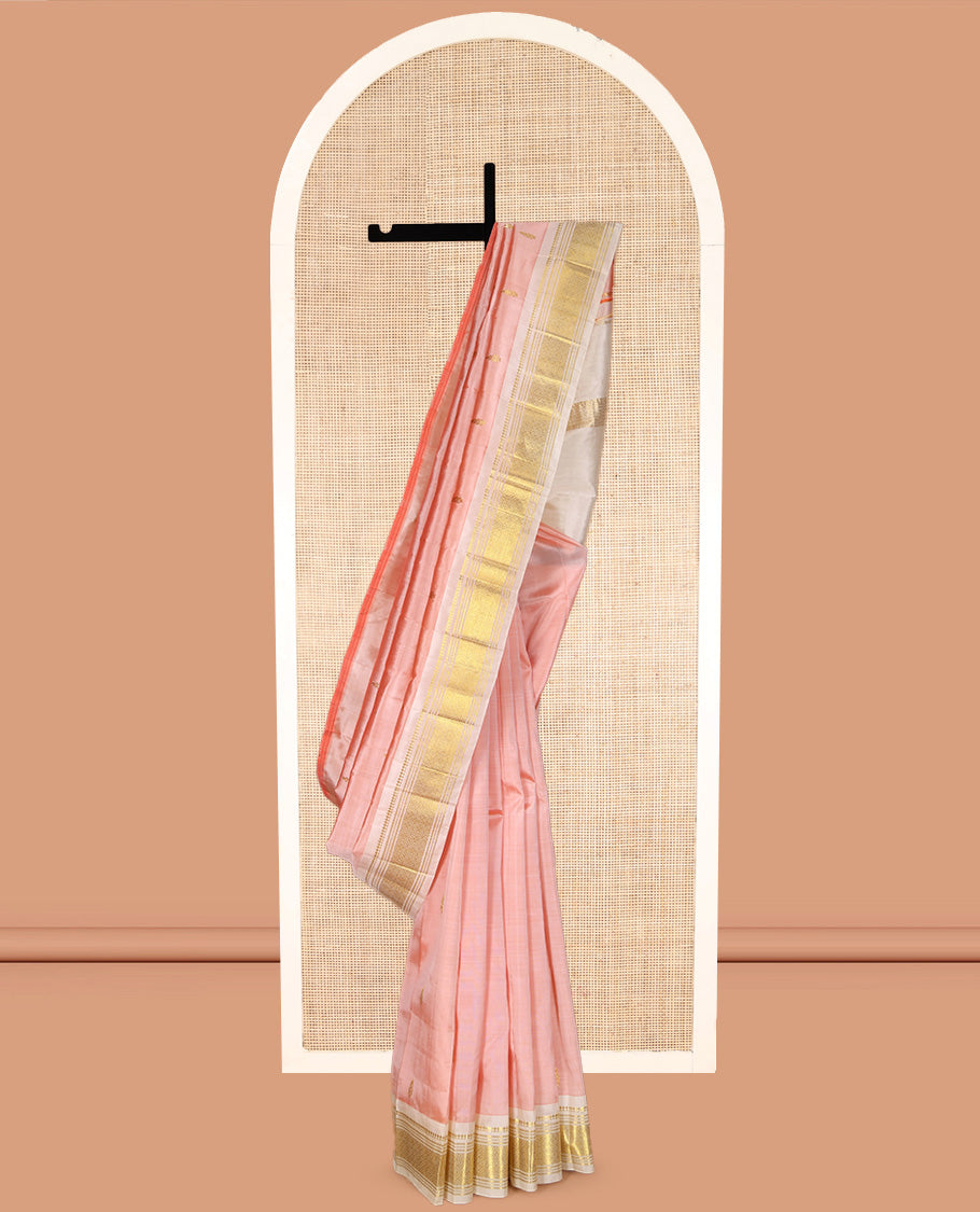 Baby Pink Kanchipuram Silk Saree