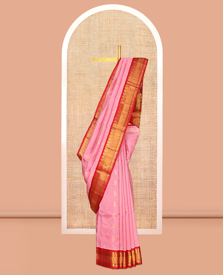 Pink Kuppadam Silk Saree
