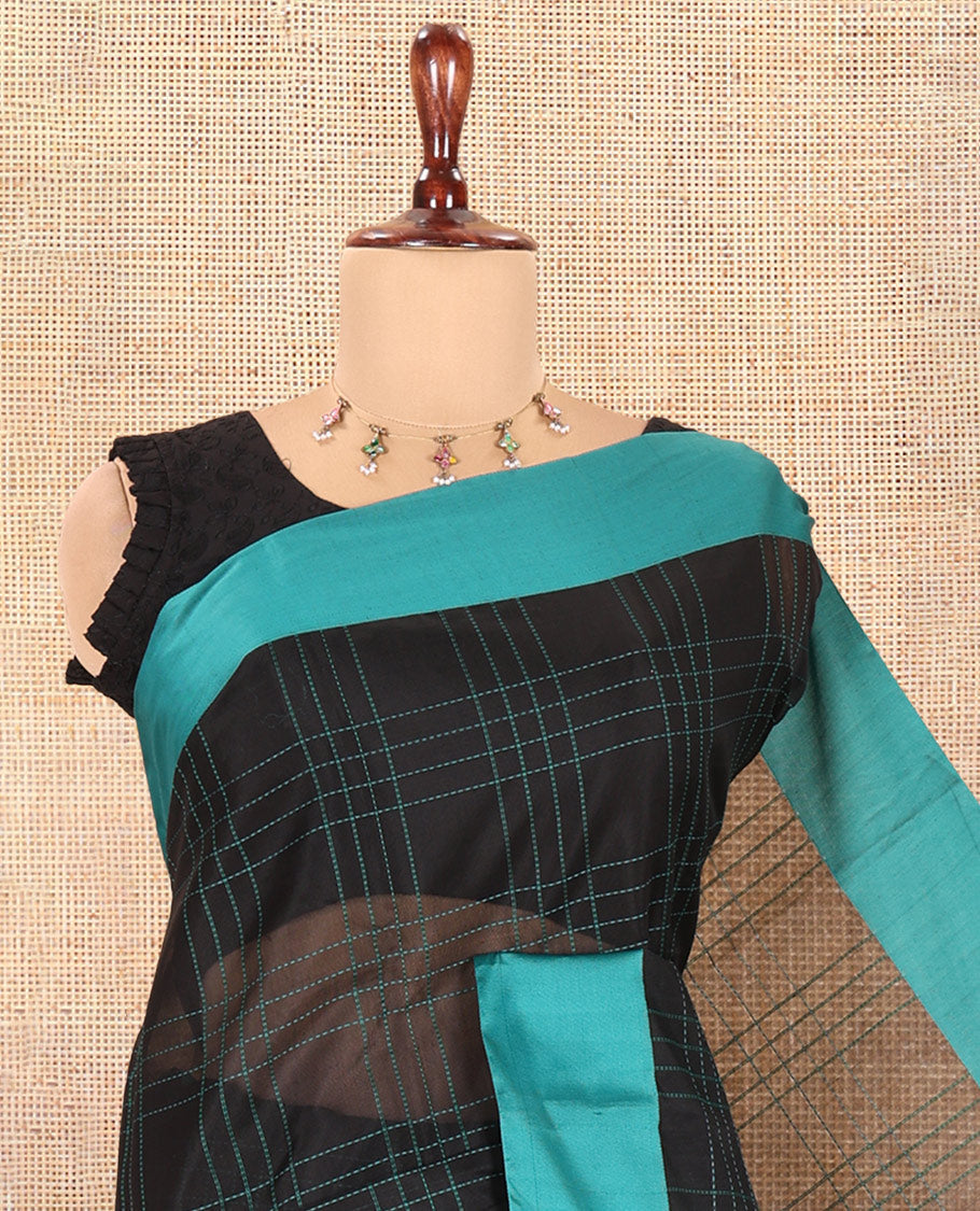 Black Semi-Silk Cotton Saree