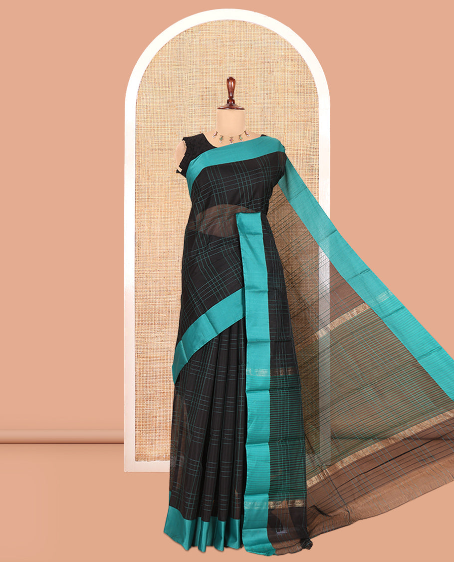 Black Semi-Silk Cotton Saree