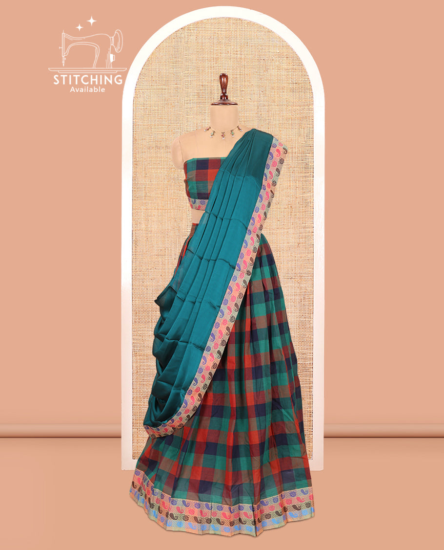 Multi-Color Chettinad Cotton Half-Saree